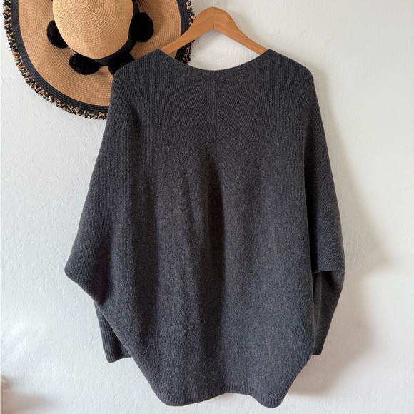 Uniqlo Gray Soufflé Yarn Oversized Cocoon Cardigan Wool Sweater Size Small - Picture 6 of 12